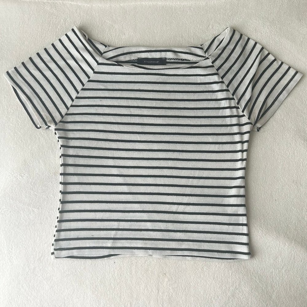 Atmosphere Black & White Striped Top